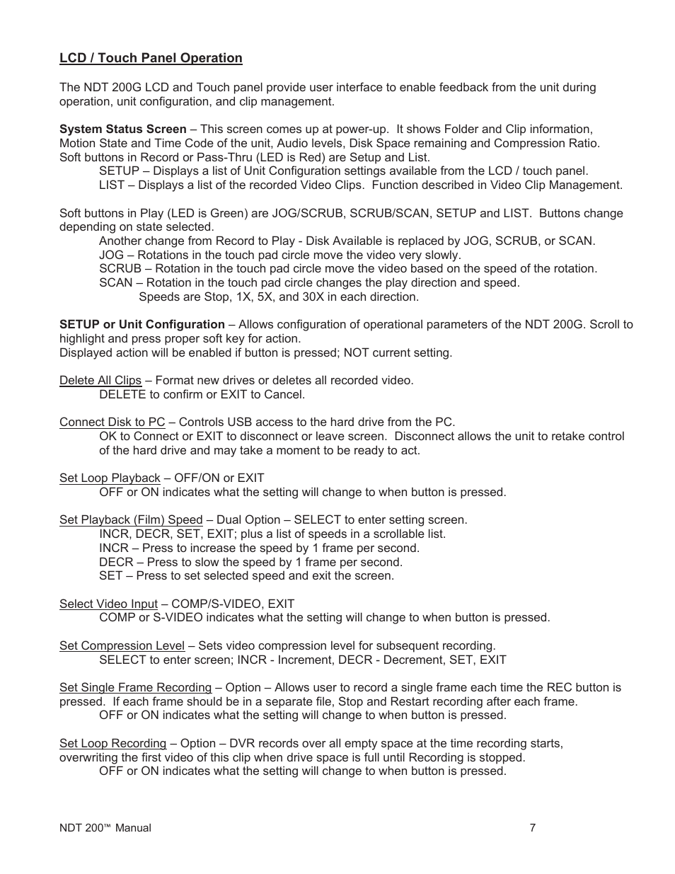 Ndt200 dvr manual p7 | Fast Forward Video NDT 200 User Manual | Page 7 / 16
