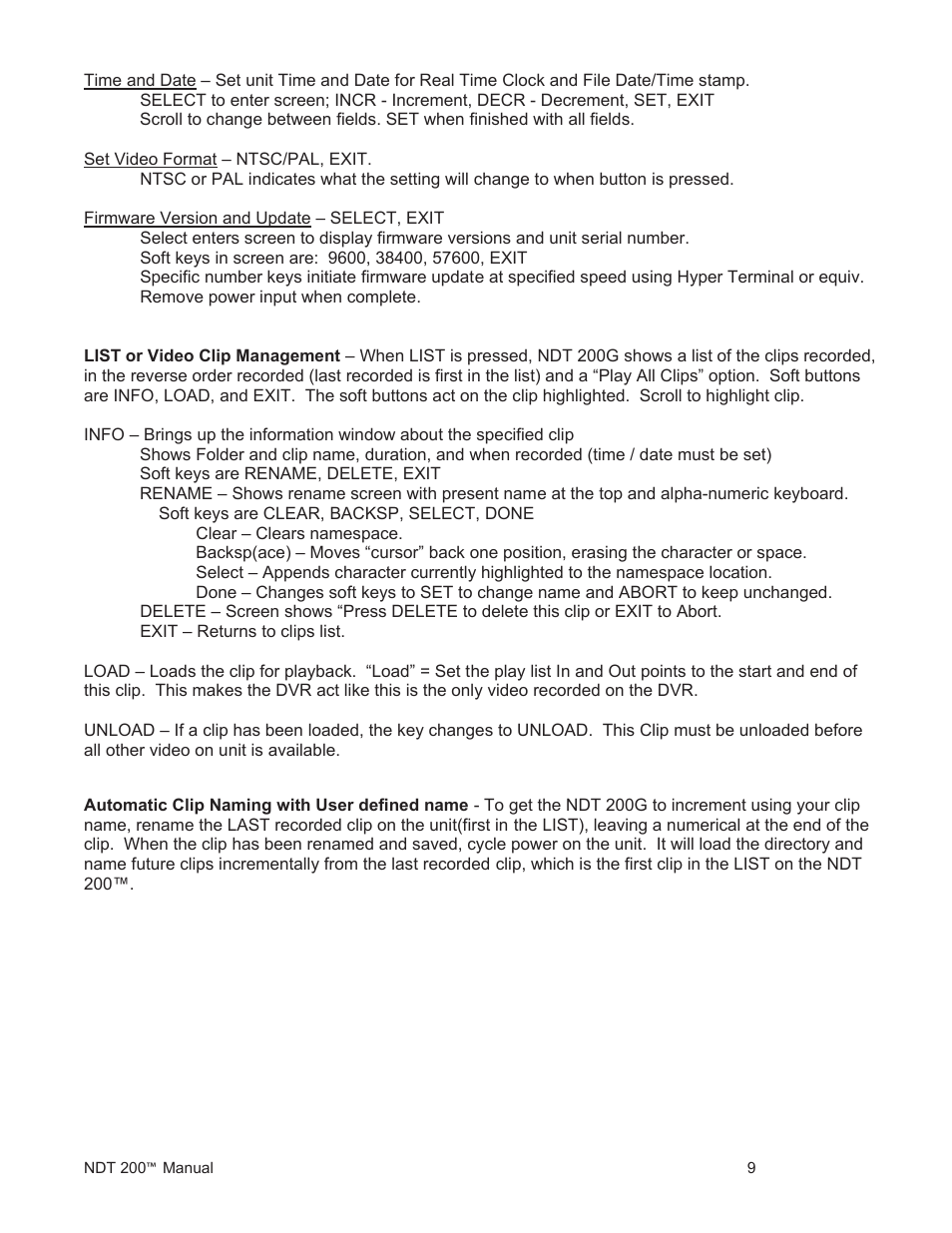 Ndt200 dvr manual p9 | Fast Forward Video NDT 200 User Manual | Page 9 / 16