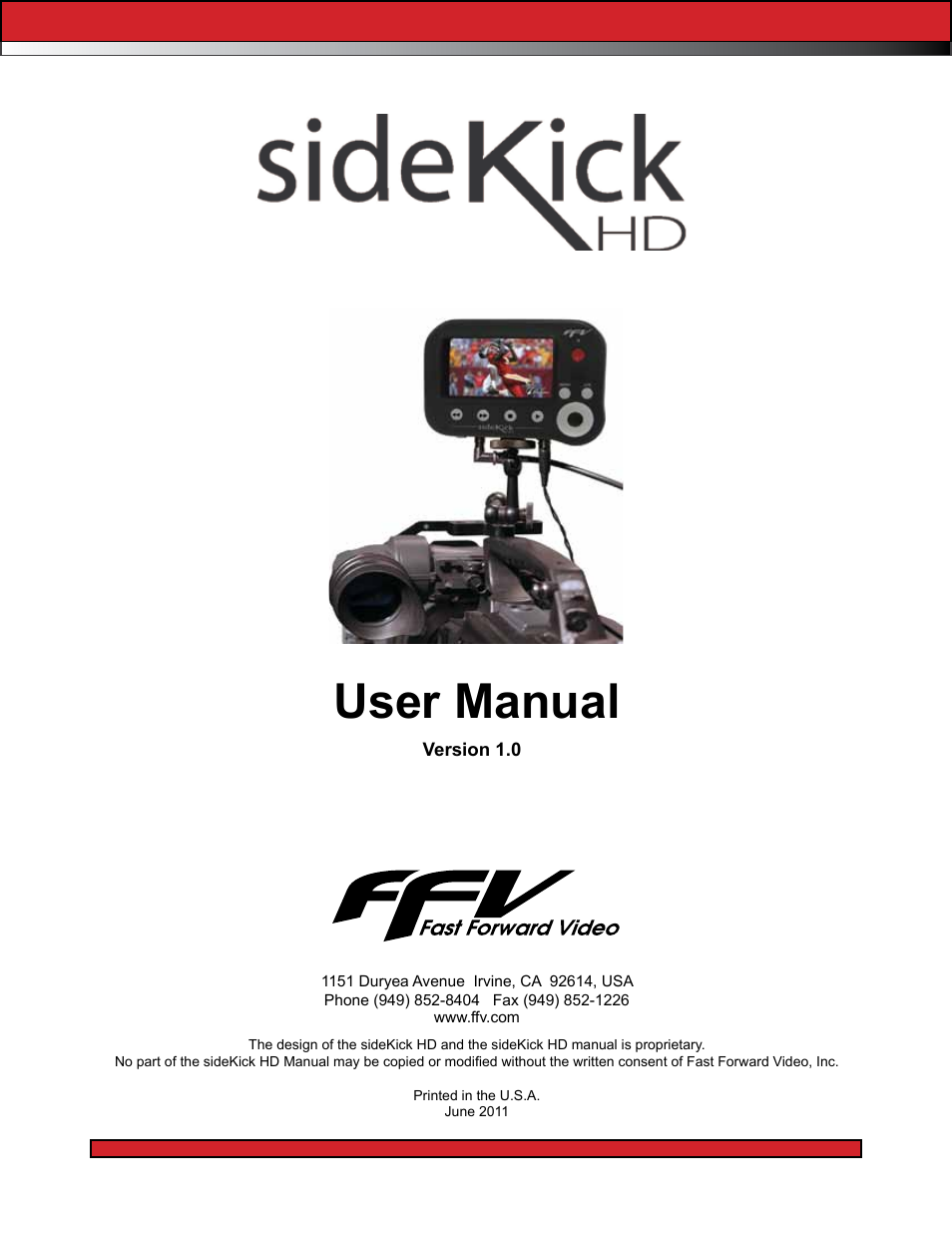 Fast Forward Video SideKick HD (EOL) User Manual | 19 pages