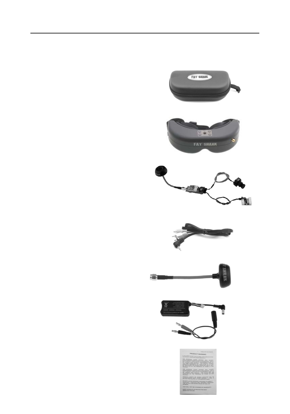 Product contents | Fat Shark PredatorV2 CE User Manual | Page 3 / 12
