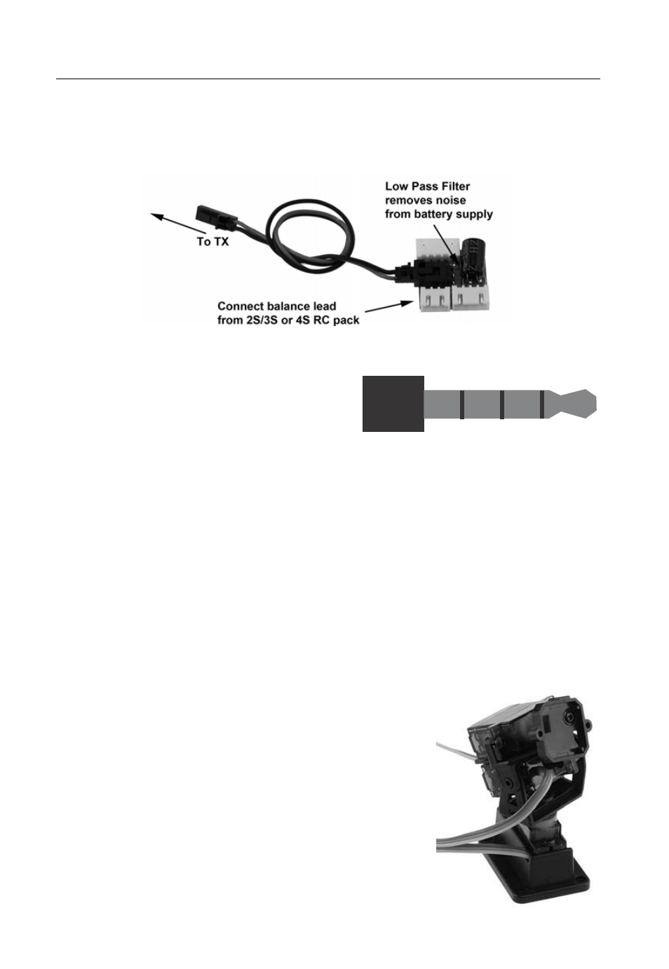 Av in/out port, Accessories, Power (via discharge filter supply) | Recording video, Using an external receiver, Pan/tilt/roll mechanism | Fat Shark Attitude V2 User Manual | Page 7 / 12