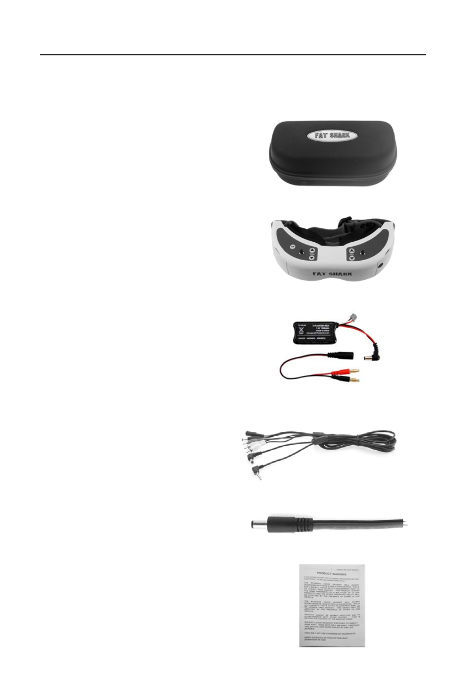 Product contents | Fat Shark DominatorHD User Manual | Page 3 / 12