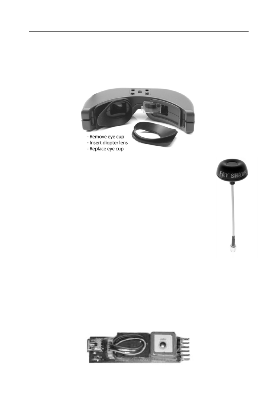 Accessories, Diopter lens, Spironet circular polarized antenna | Tiny telemetry from immersionrc | Fat Shark Predator V2 User Manual | Page 8 / 12