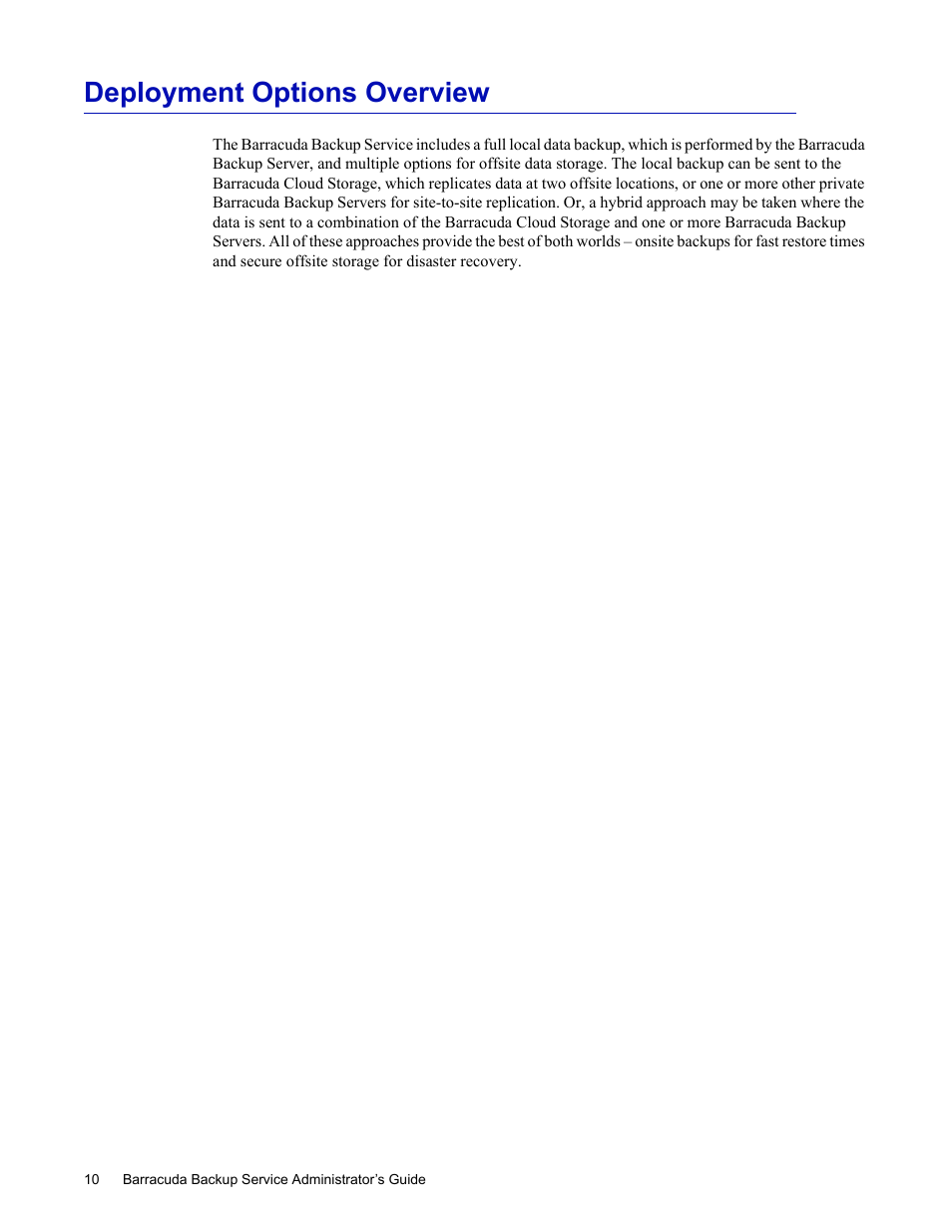 Deployment options overview | Barracuda Networks 4 User Manual | Page 12 / 69