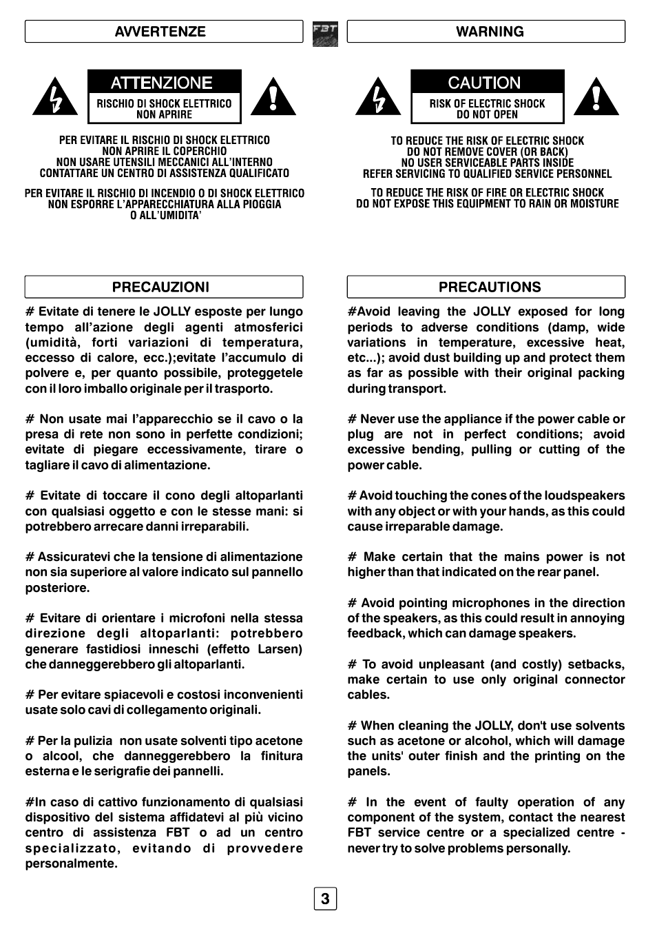 FBT JOLLY15 User Manual | Page 4 / 24