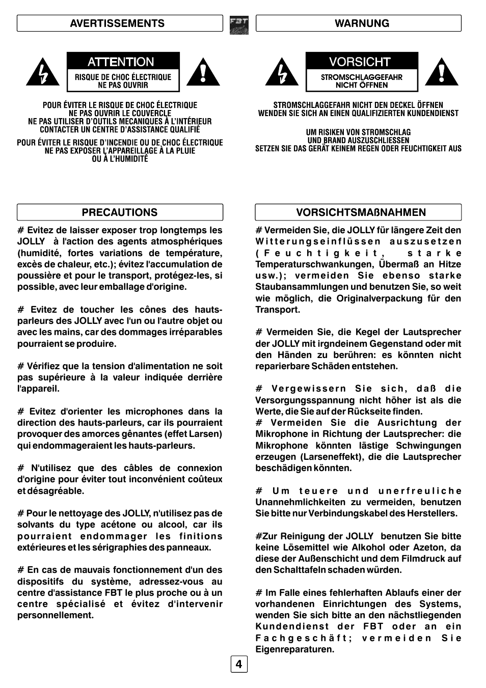 FBT JOLLY15 User Manual | Page 5 / 24