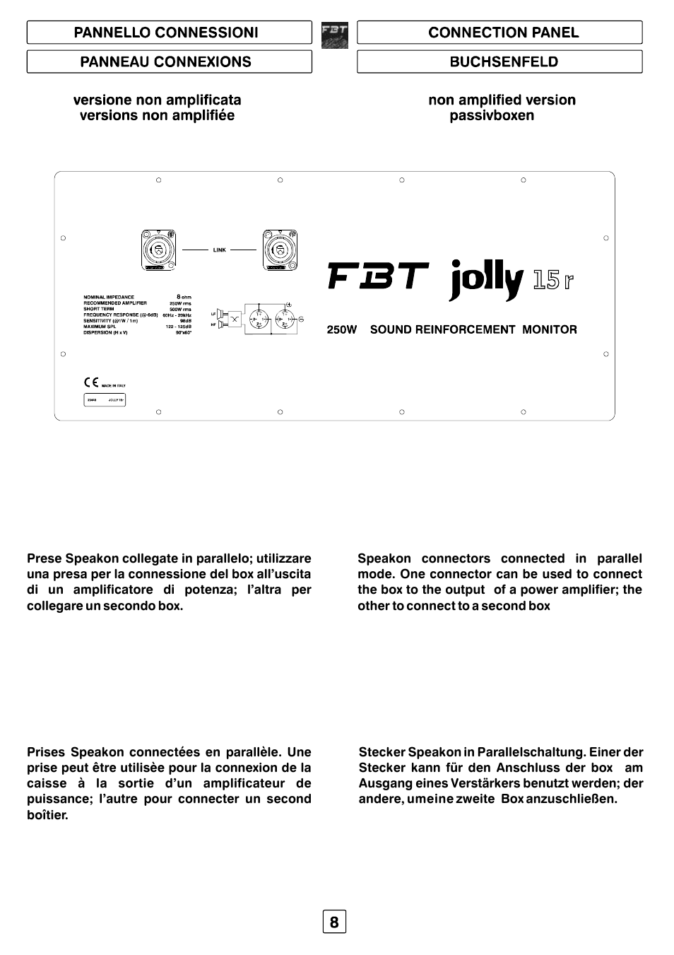 FBT JOLLY15 User Manual | Page 9 / 24