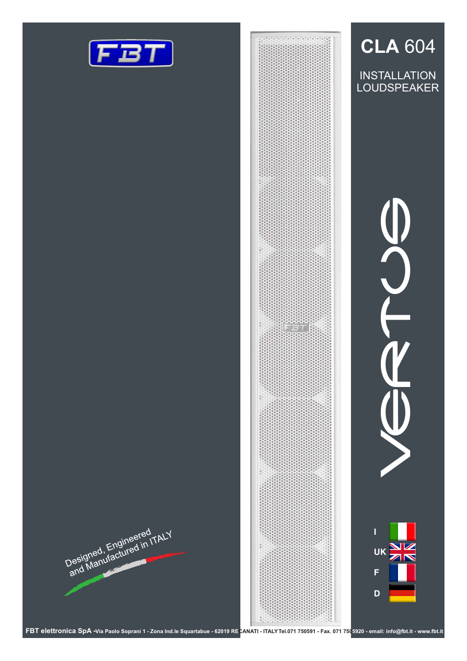 FBT CLA604 (passive) User Manual | 12 pages