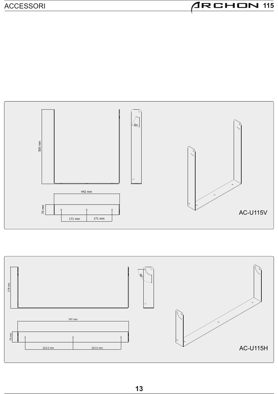 Archon, Accessori 13 | FBT Archon User Manual | Page 16 / 116