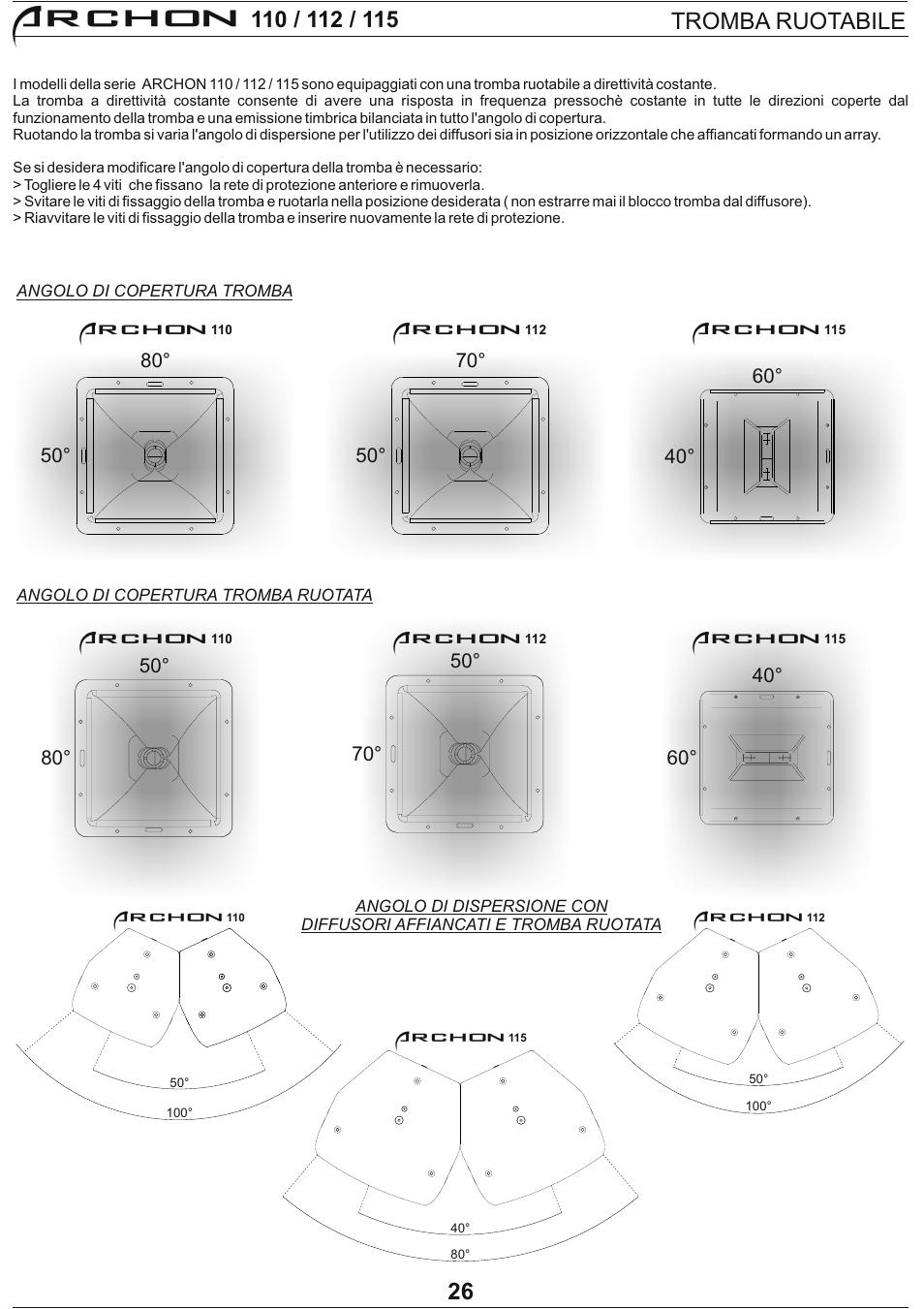 Archon, Tromba ruotabile | FBT Archon User Manual | Page 29 / 116