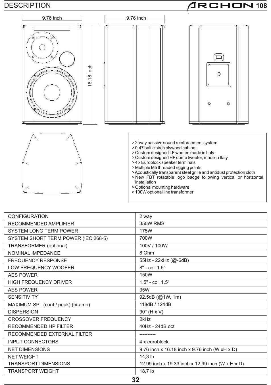 Archon | FBT Archon User Manual | Page 36 / 116