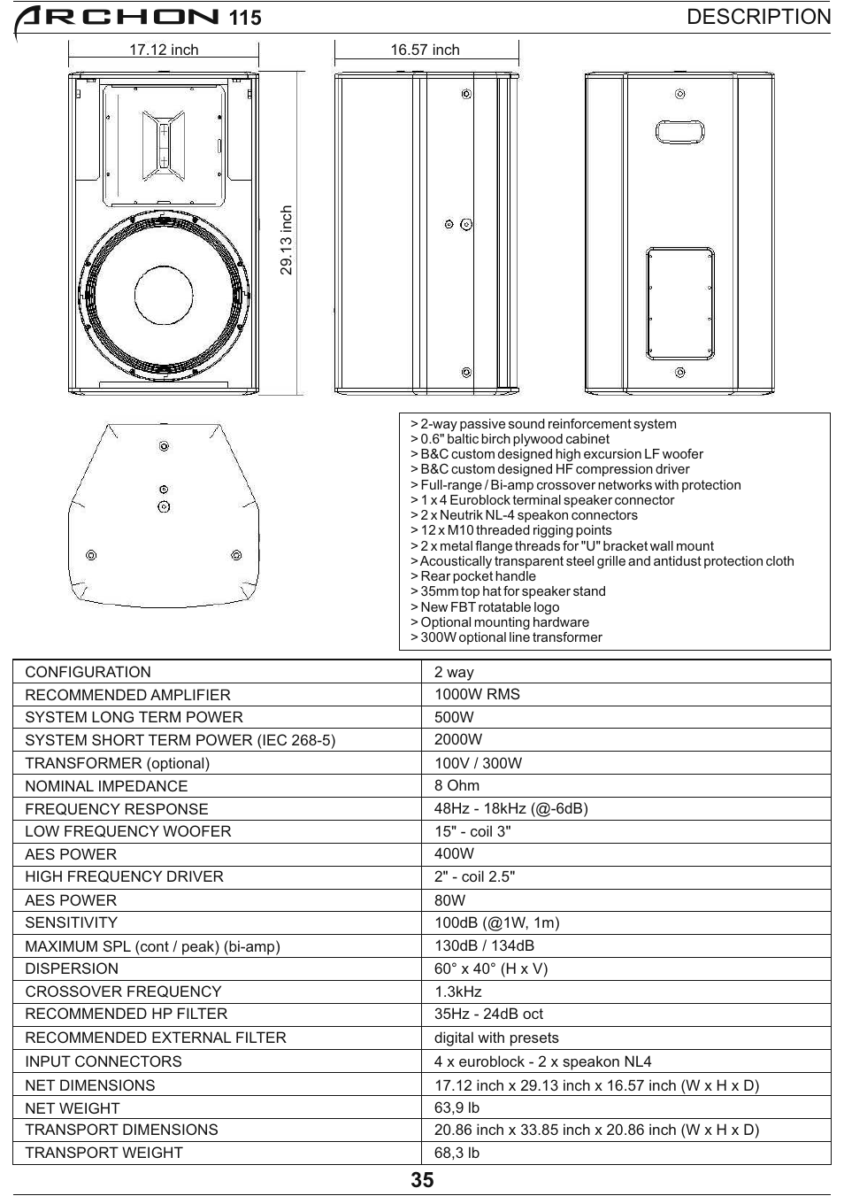 Archon | FBT Archon User Manual | Page 39 / 116