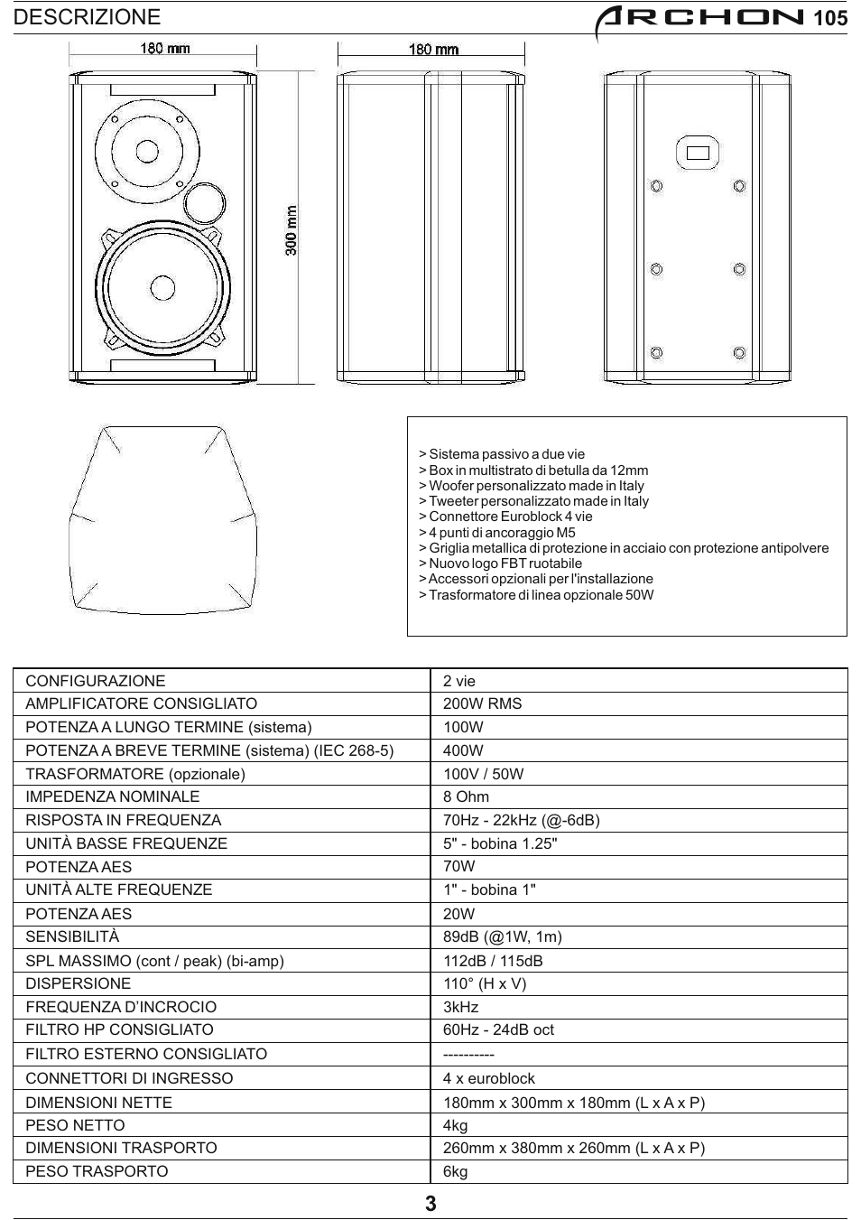 Archon | FBT Archon User Manual | Page 6 / 116