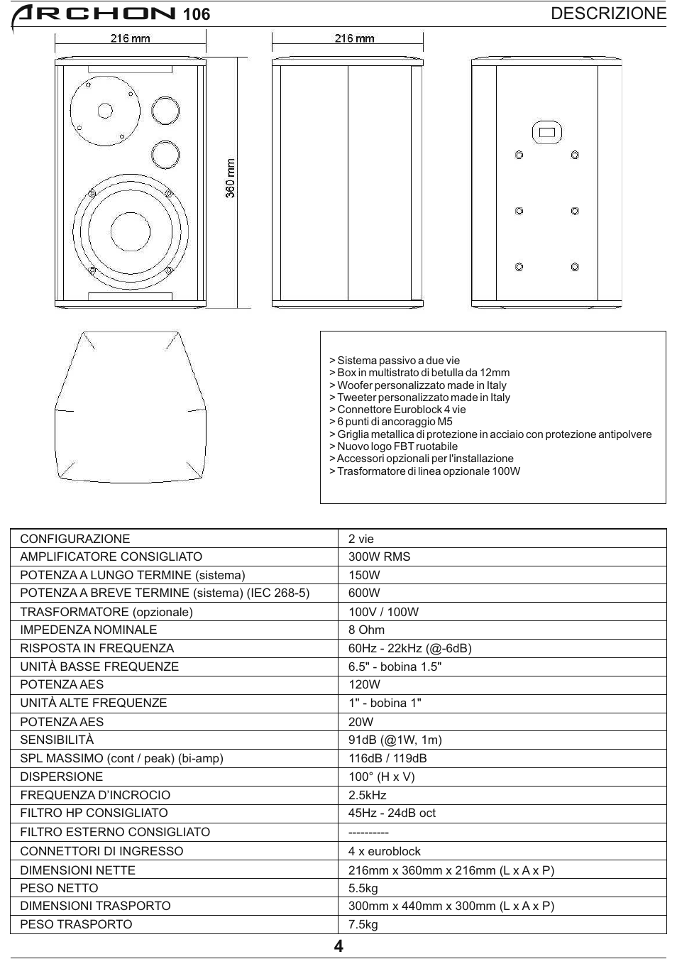 Archon | FBT Archon User Manual | Page 7 / 116