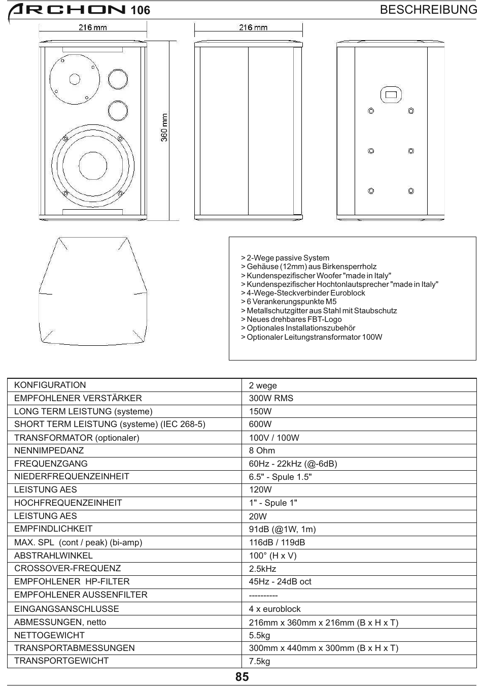 Archon | FBT Archon User Manual | Page 91 / 116