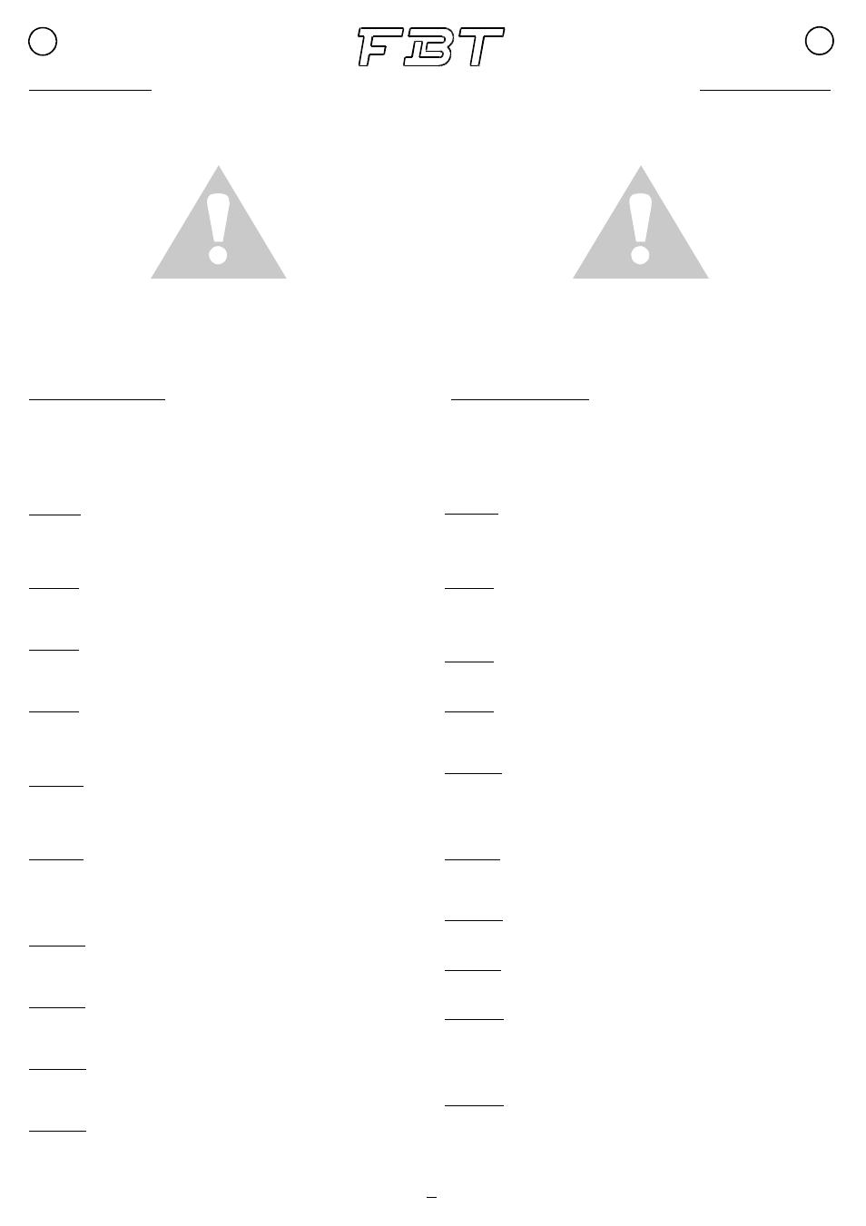 Introduzione introduction i uk, Precauzioni precautions 1 | FBT VERVE PASSIVE User Manual | Page 2 / 16