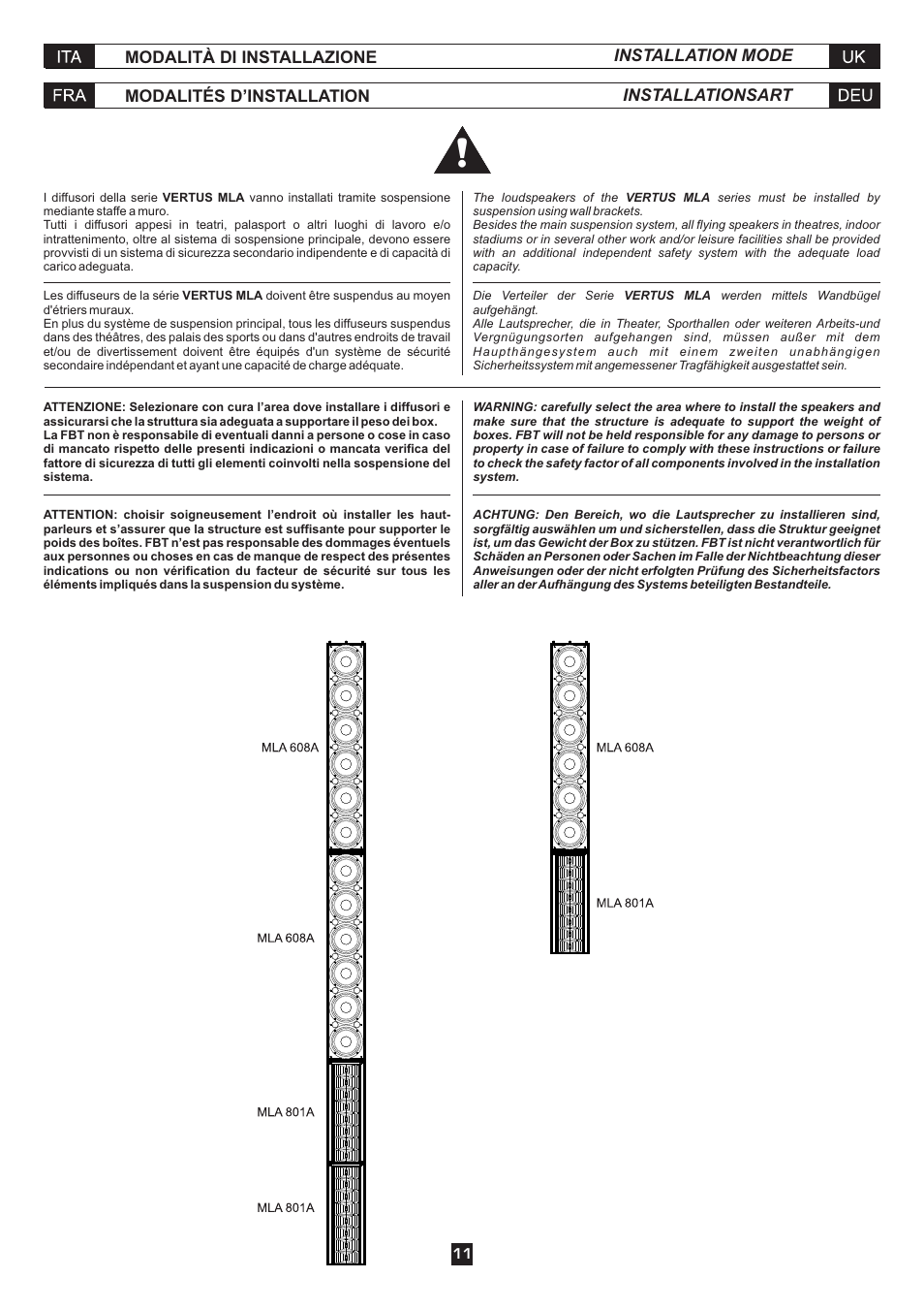 FBT MLA 801A User Manual | Page 13 / 24