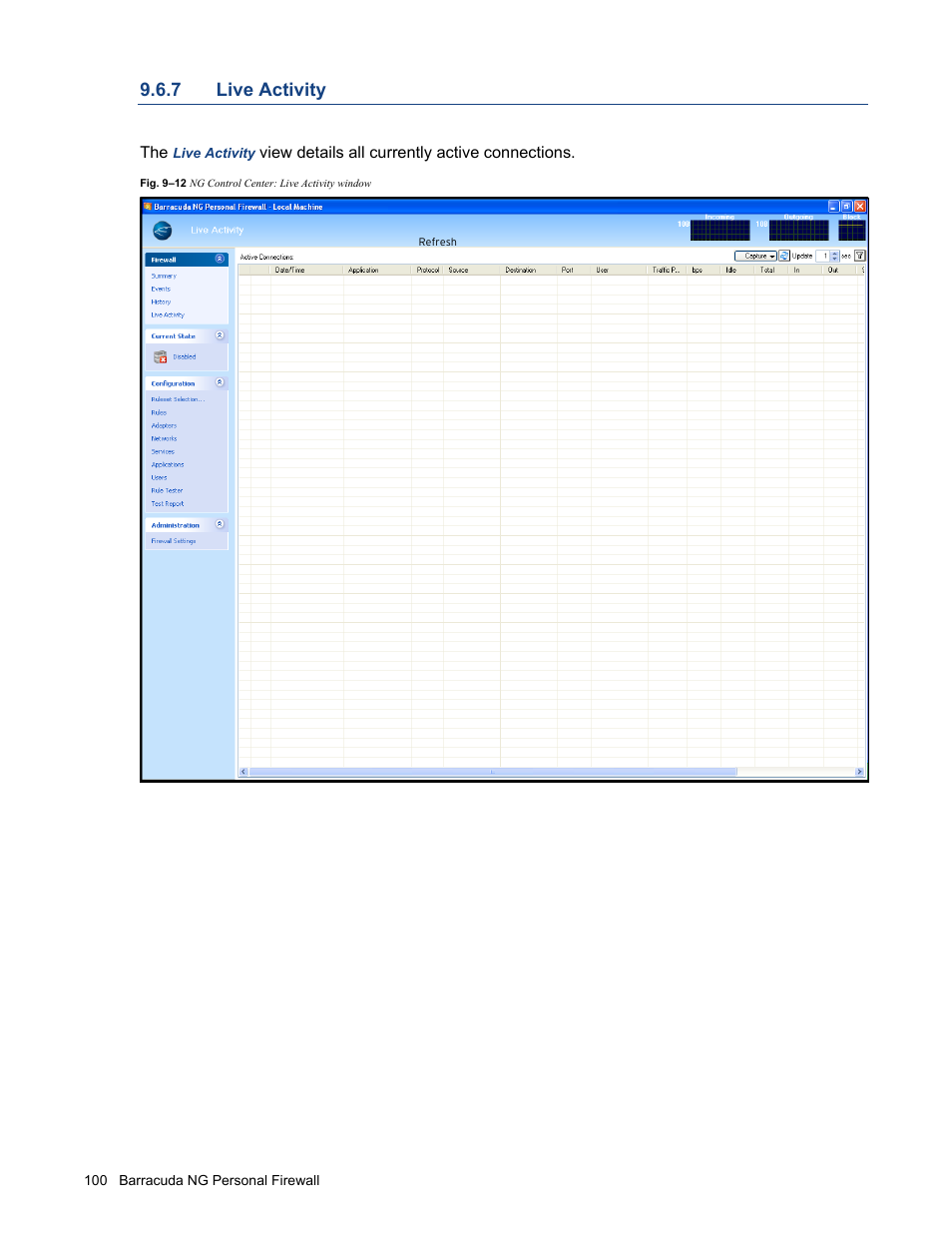 7 live activity, Live activity | Barracuda Networks VERSION SP4 User Manual | Page 102 / 268