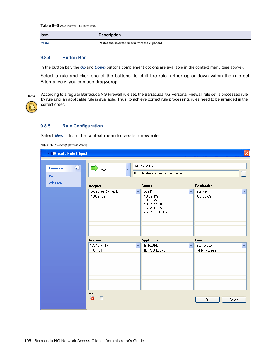 4 button bar, 5 rule configuration | Barracuda Networks VERSION SP4 User Manual | Page 107 / 268