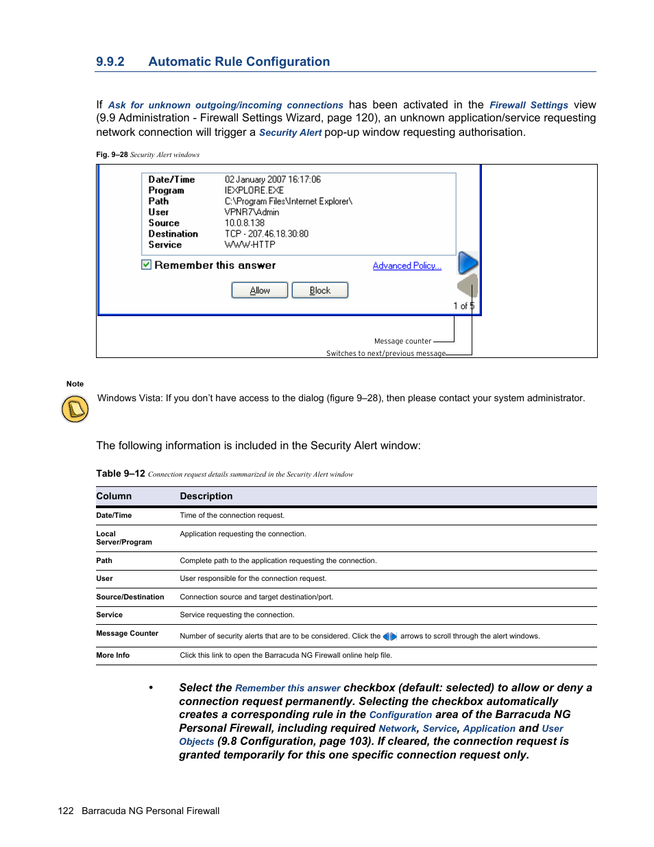 2 automatic rule configuration, Automatic rule configuration | Barracuda Networks VERSION SP4 User Manual | Page 124 / 268