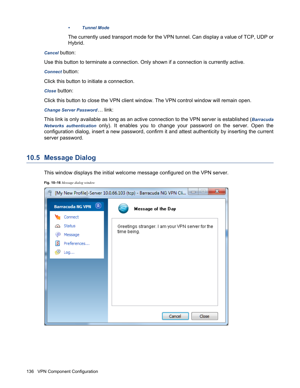 5 message dialog, Message dialog | Barracuda Networks VERSION SP4 User Manual | Page 138 / 268