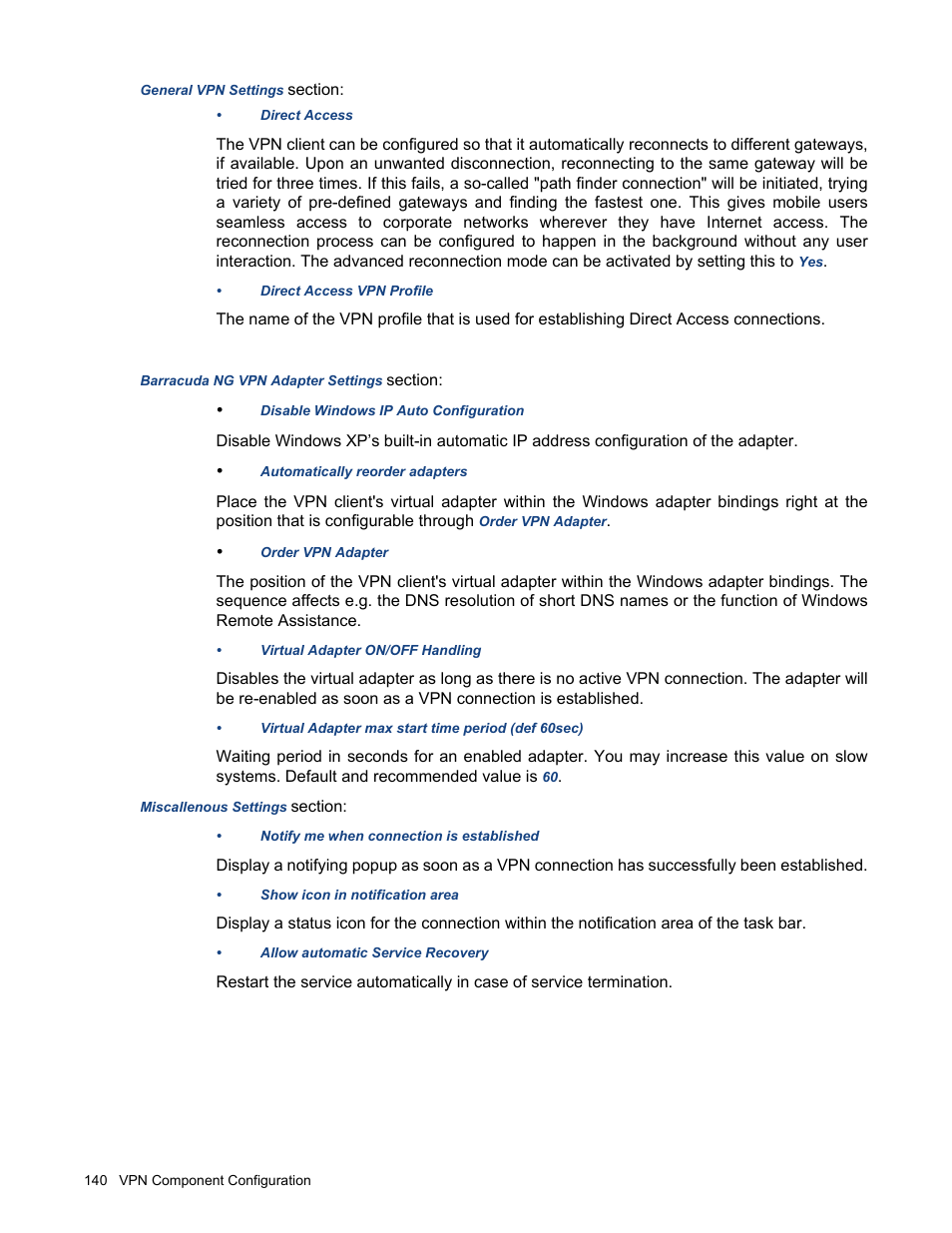 Direct access | Barracuda Networks VERSION SP4 User Manual | Page 142 / 268