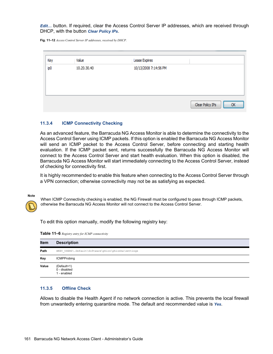 4 icmp connectivity checking, 5 offline check | Barracuda Networks VERSION SP4 User Manual | Page 163 / 268