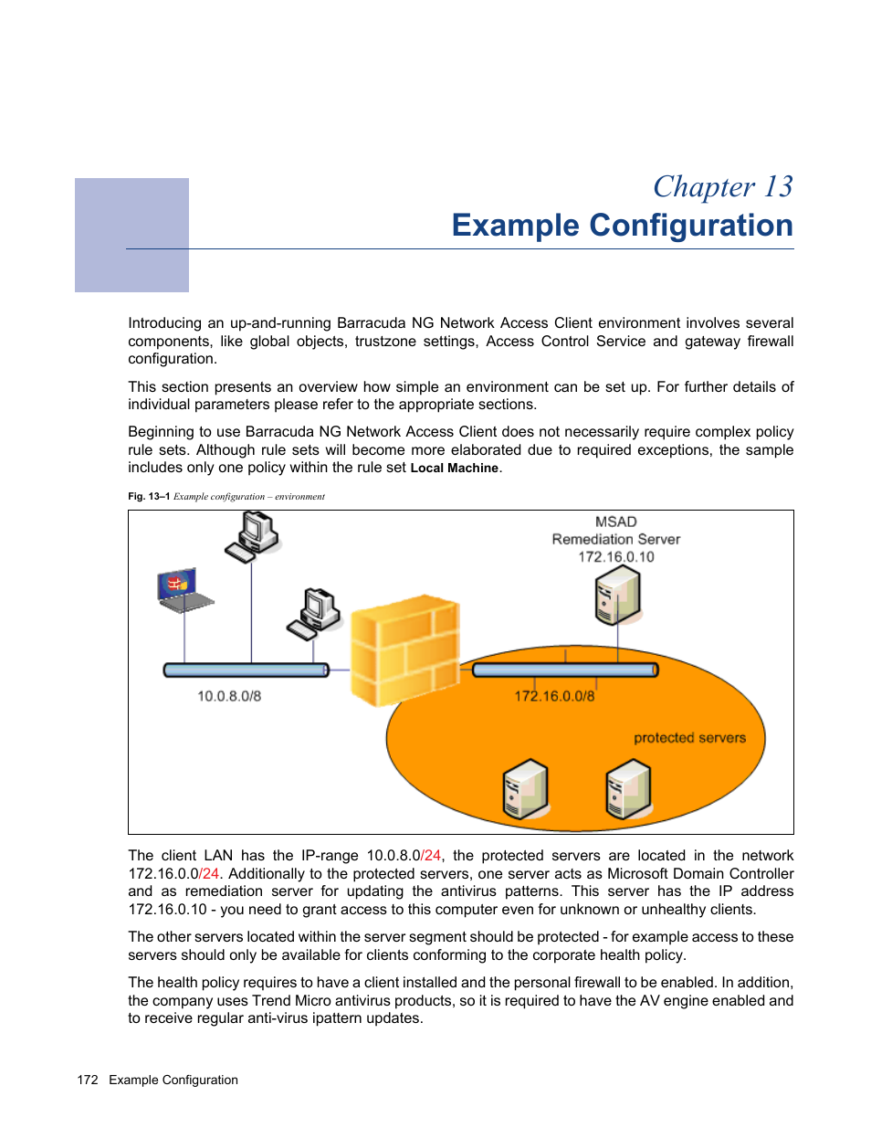 Example configuration, Chapter 13 - example configuration, Chapter 13 example configuration | Barracuda Networks VERSION SP4 User Manual | Page 174 / 268