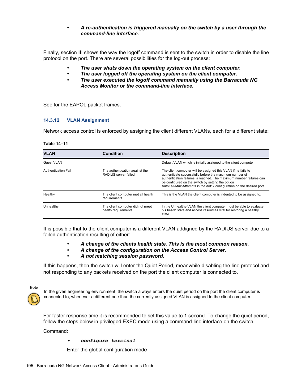 12 vlan assignment | Barracuda Networks VERSION SP4 User Manual | Page 197 / 268