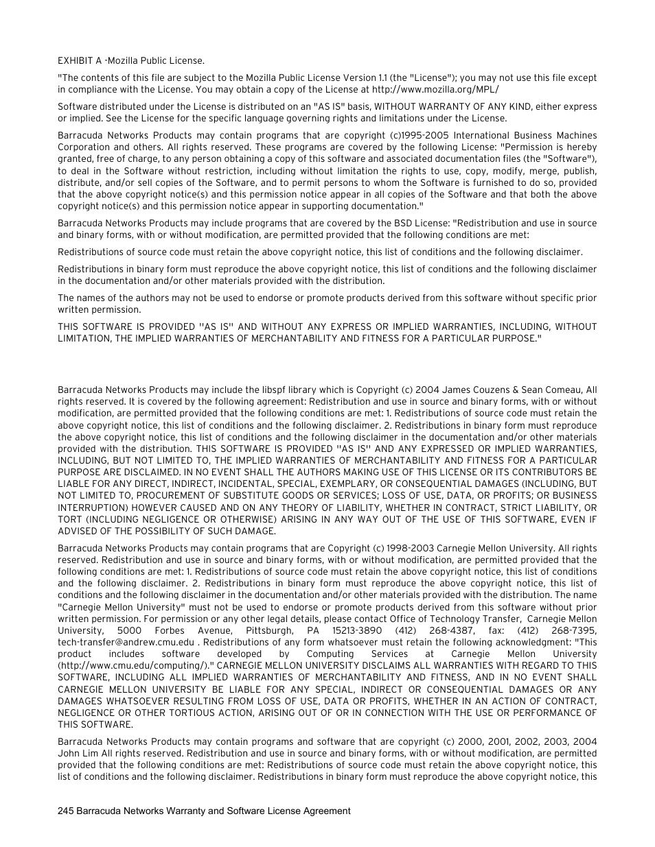 Barracuda Networks VERSION SP4 User Manual | Page 247 / 268
