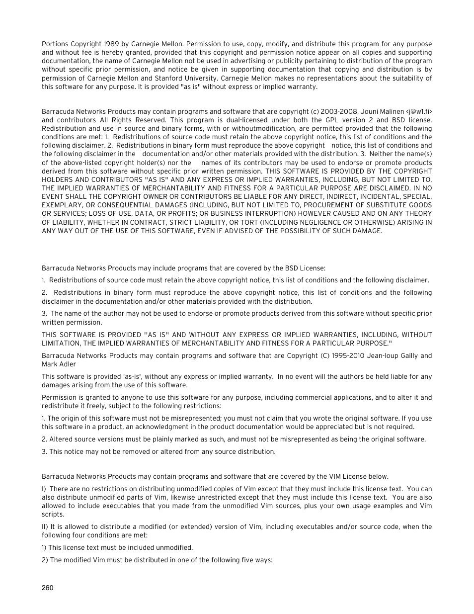 Barracuda Networks VERSION SP4 User Manual | Page 262 / 268
