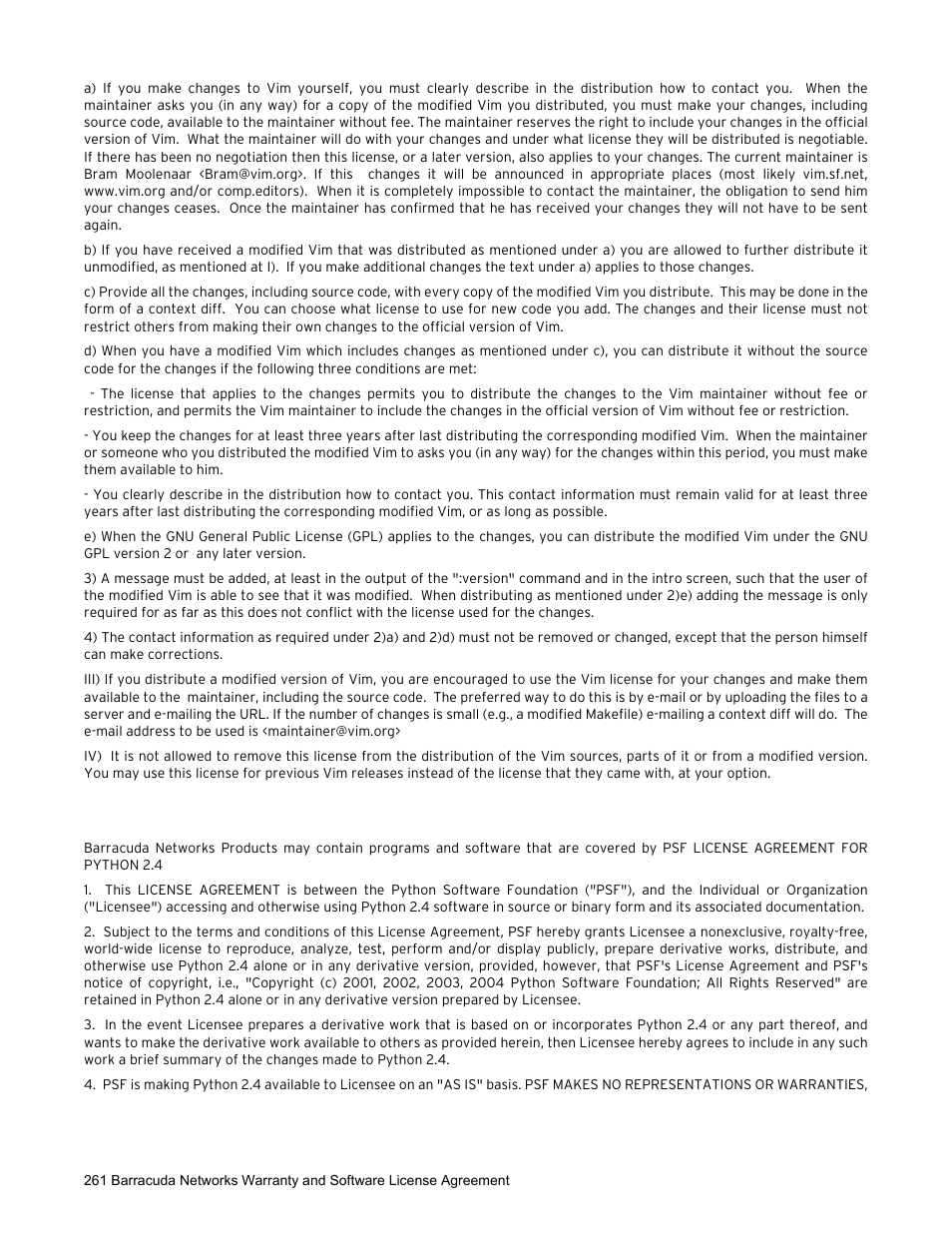 Barracuda Networks VERSION SP4 User Manual | Page 263 / 268