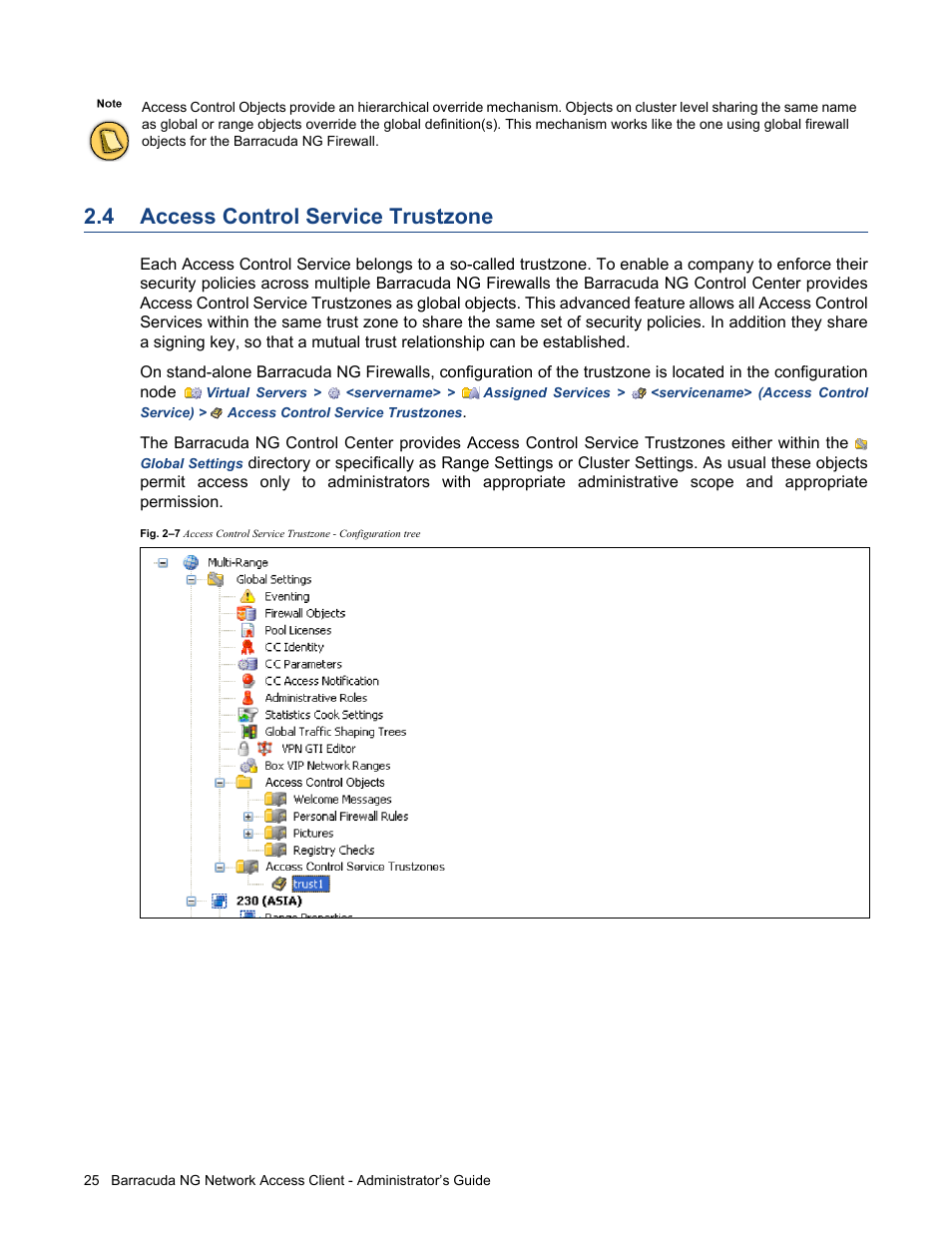 4 access control service trustzone, Access control service trustzone | Barracuda Networks VERSION SP4 User Manual | Page 27 / 268