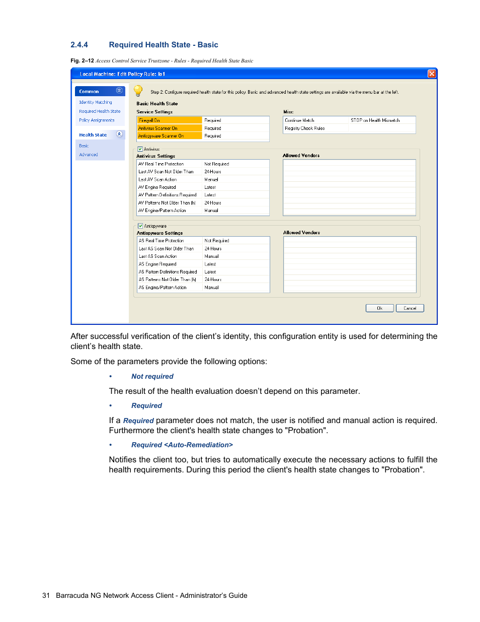 4 required health state - basic | Barracuda Networks VERSION SP4 User Manual | Page 33 / 268