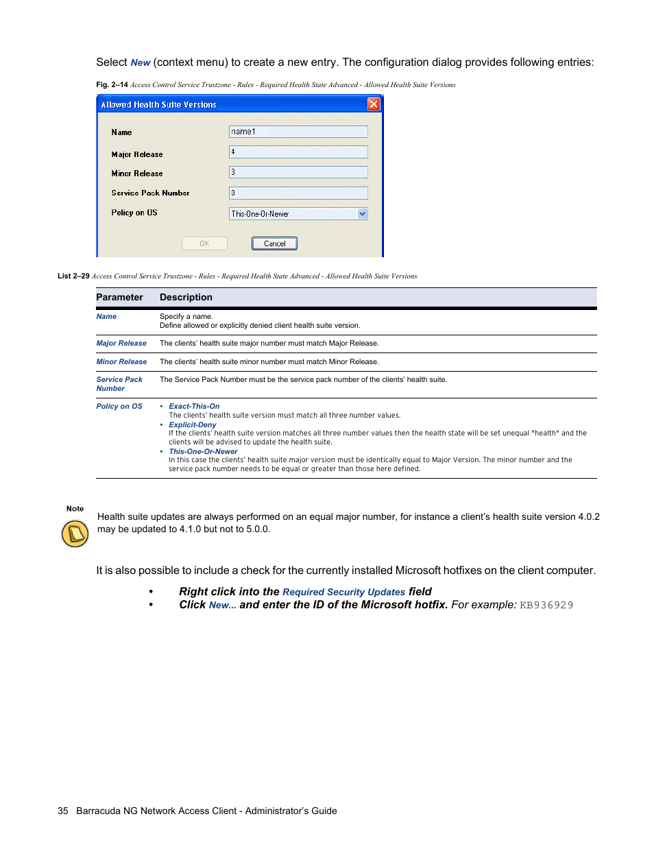 Select, Field • click | Barracuda Networks VERSION SP4 User Manual | Page 37 / 268