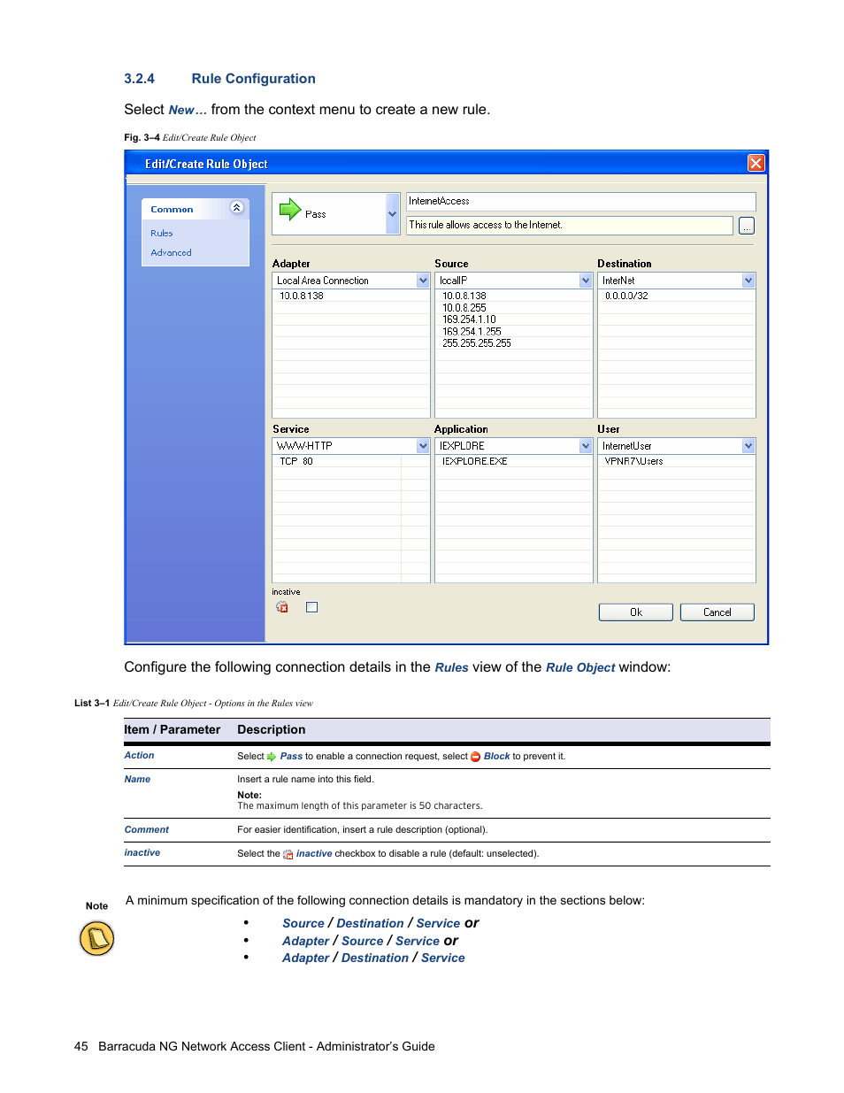 4 rule configuration | Barracuda Networks VERSION SP4 User Manual | Page 47 / 268