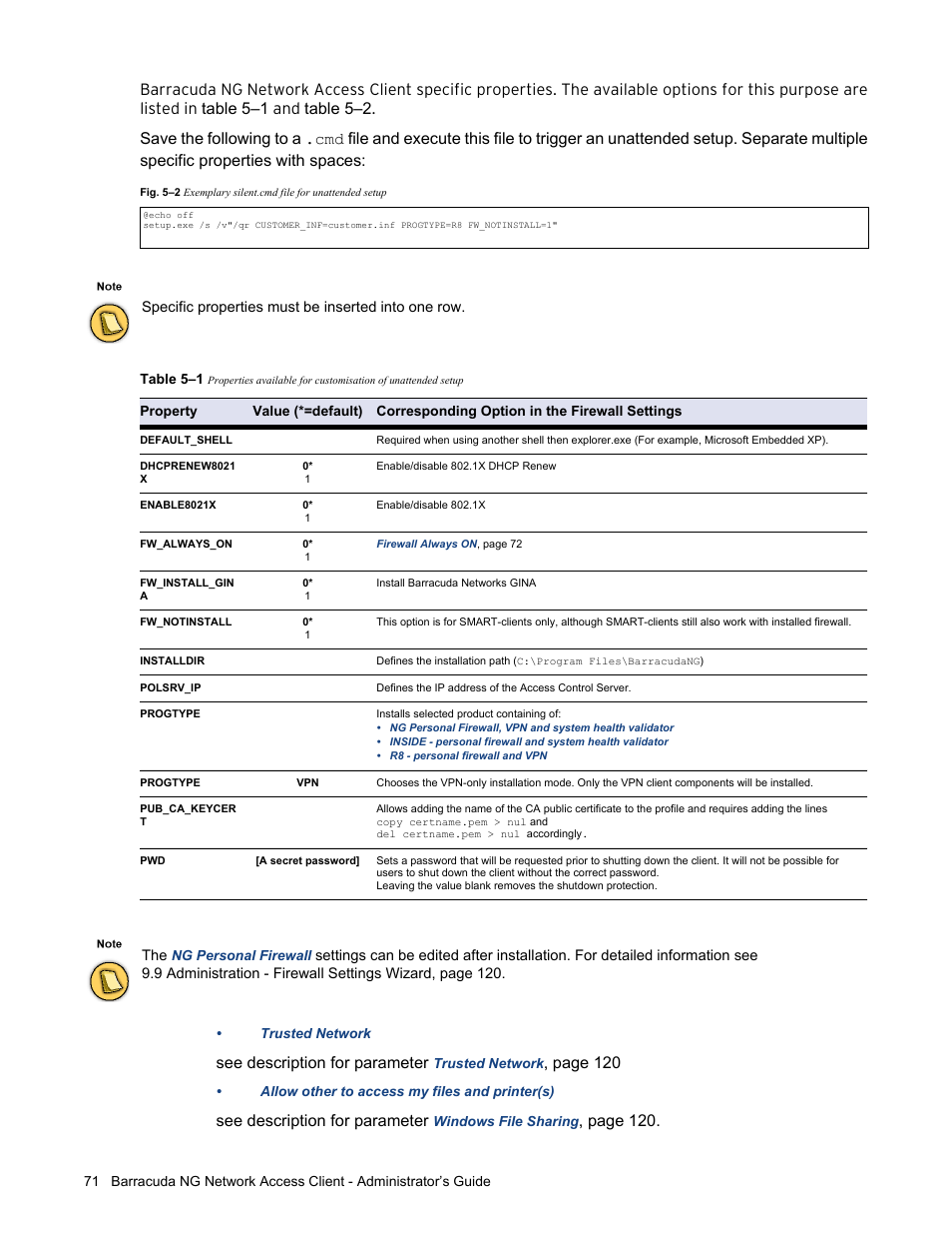 See description for parameter, Page 120 | Barracuda Networks VERSION SP4 User Manual | Page 73 / 268