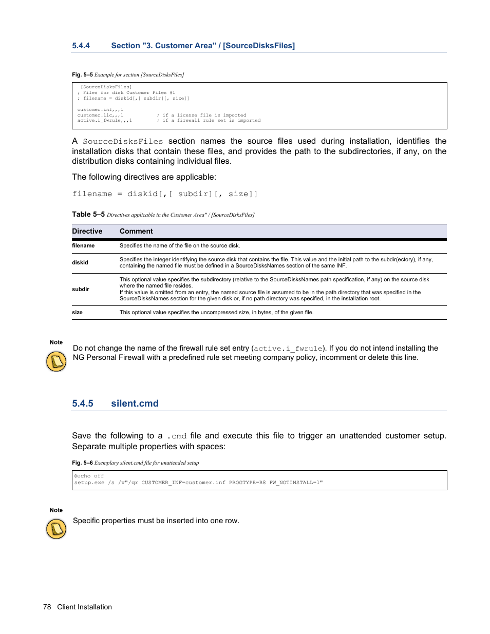4 section "3. customer area" / [sourcedisksfiles, 5 silent.cmd, Silent.cmd | Barracuda Networks VERSION SP4 User Manual | Page 80 / 268
