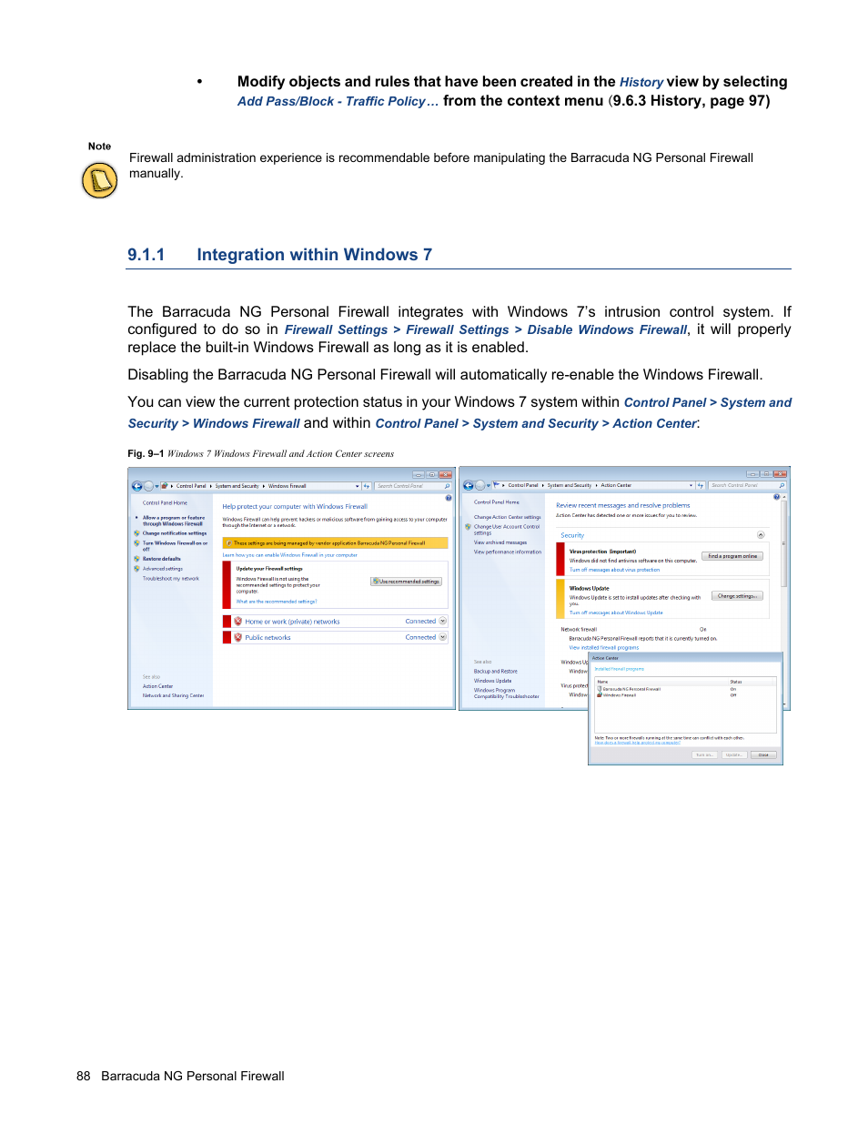 1 integration within windows 7, Integration within windows 7 | Barracuda Networks VERSION SP4 User Manual | Page 90 / 268