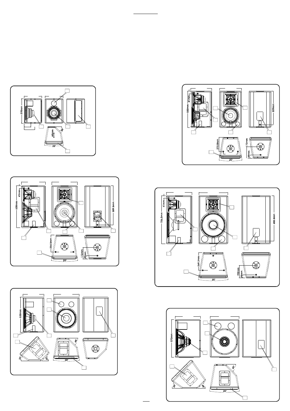 Layout, Verve 8ma, Verve 15a | Verve 10a, Verve 12a, Verve 12ma, Verve 15ma | FBT VERVE POWERED User Manual | Page 17 / 24