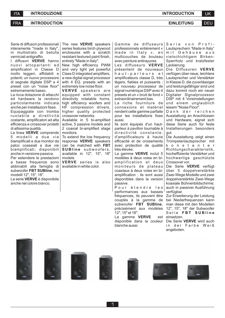 FBT VERVE 2012 User Manual | Page 3 / 44