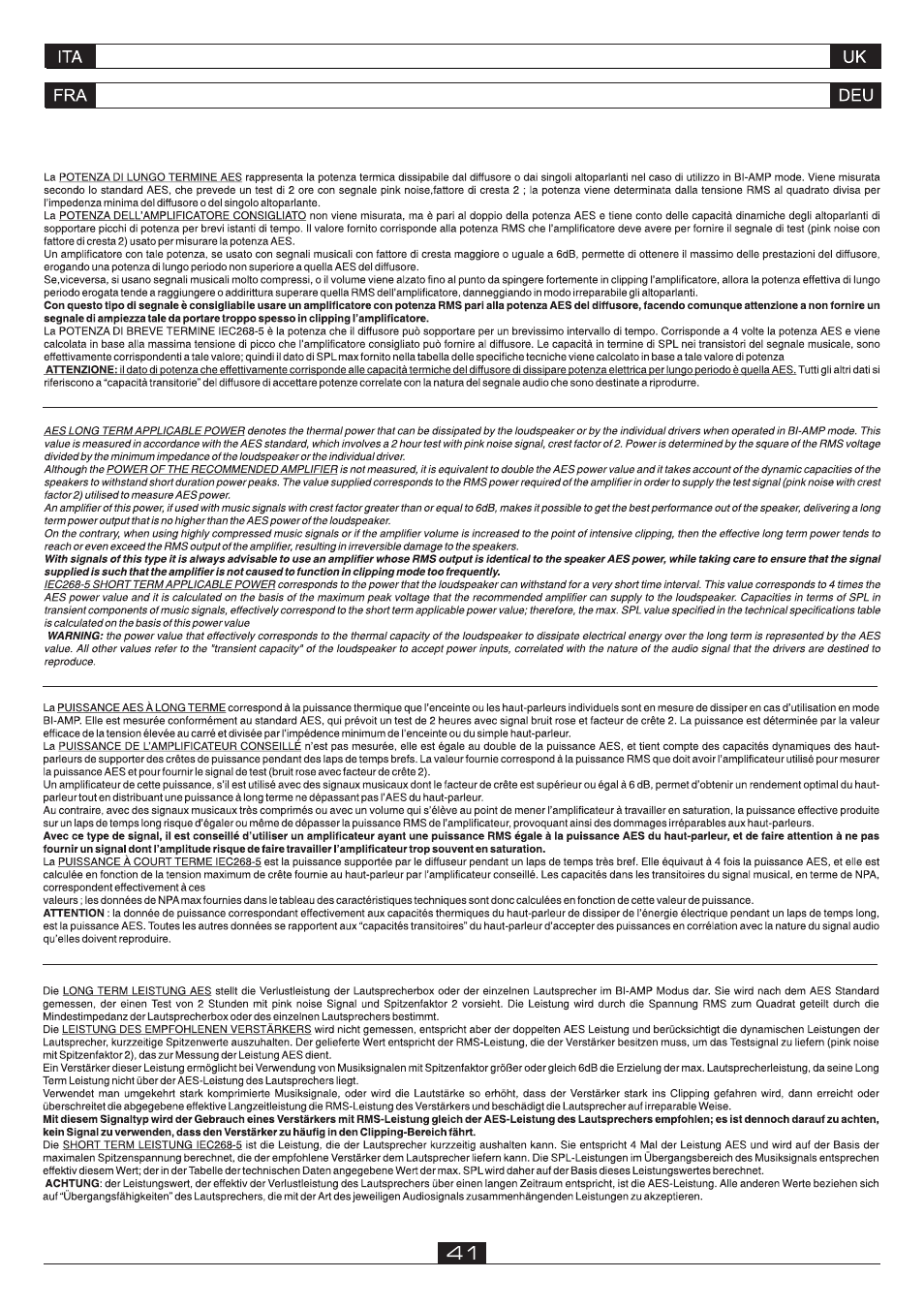 FBT VERVE 2012 User Manual | Page 43 / 44