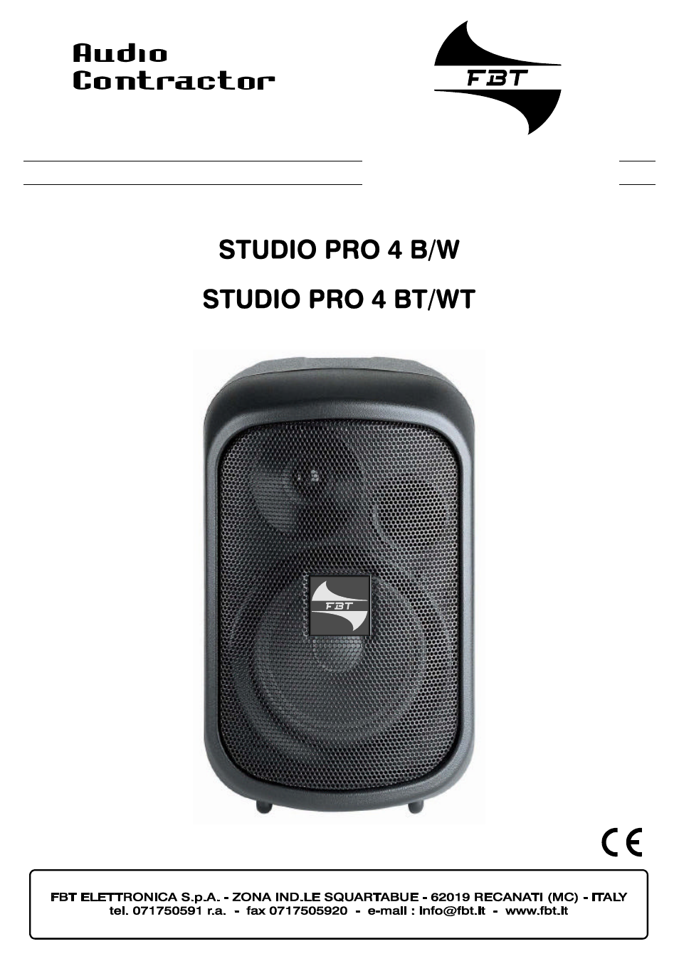 FBT STUDIO PRO41 User Manual | 16 pages