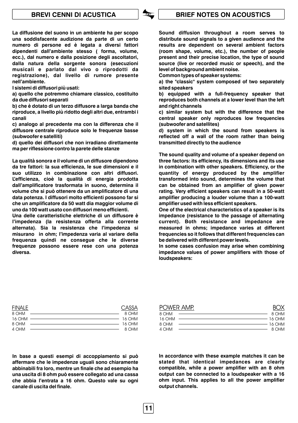 Power amp | FBT STUDIO PRO41 User Manual | Page 13 / 16