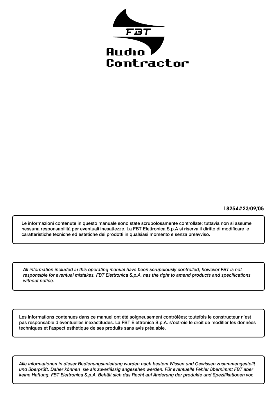 FBT STUDIO PRO41 User Manual | Page 2 / 16