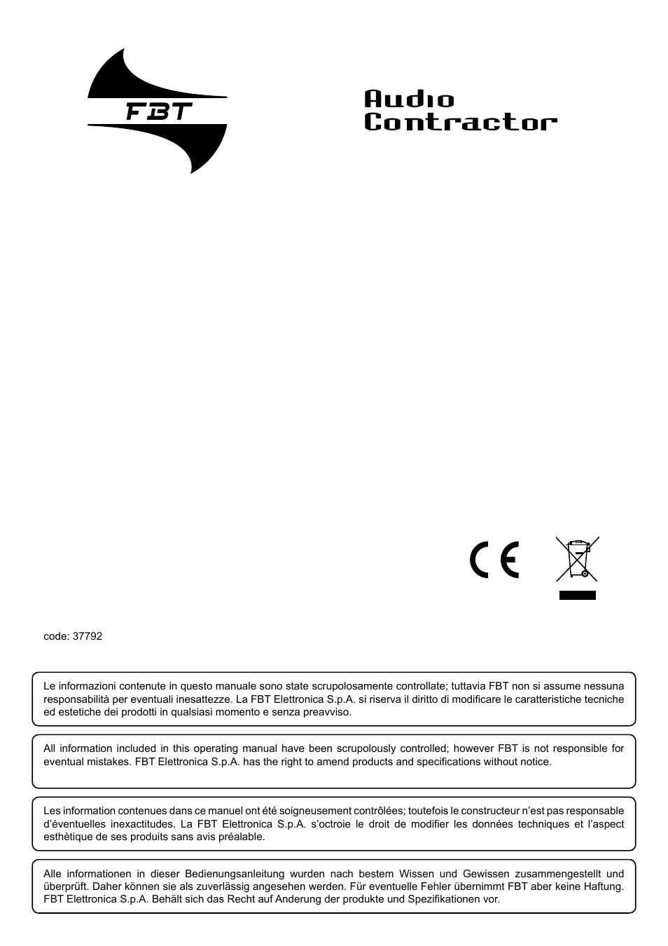 FBT WSP 406 EN User Manual | Page 8 / 8