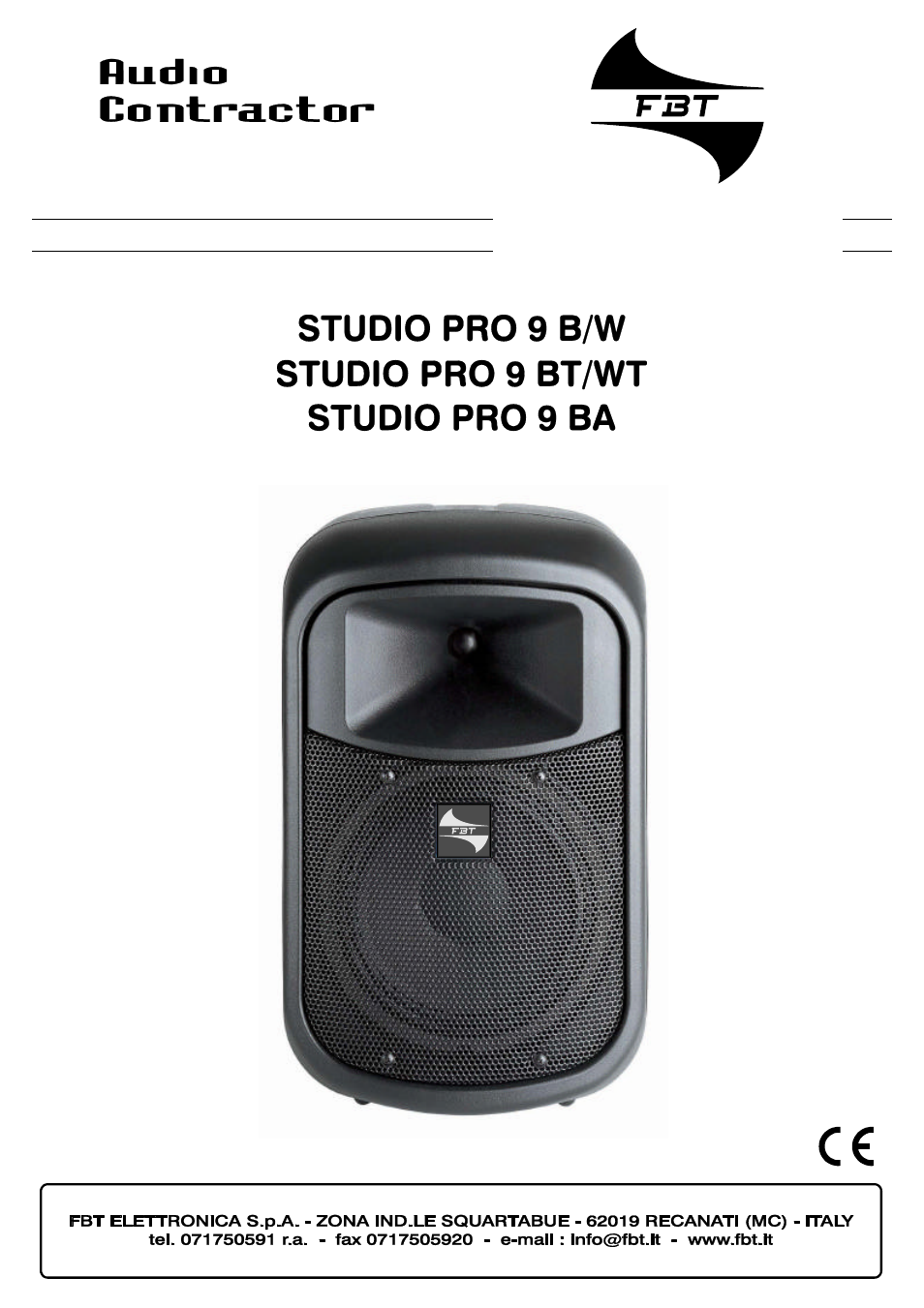 FBT STUDIO pro91 User Manual | 16 pages