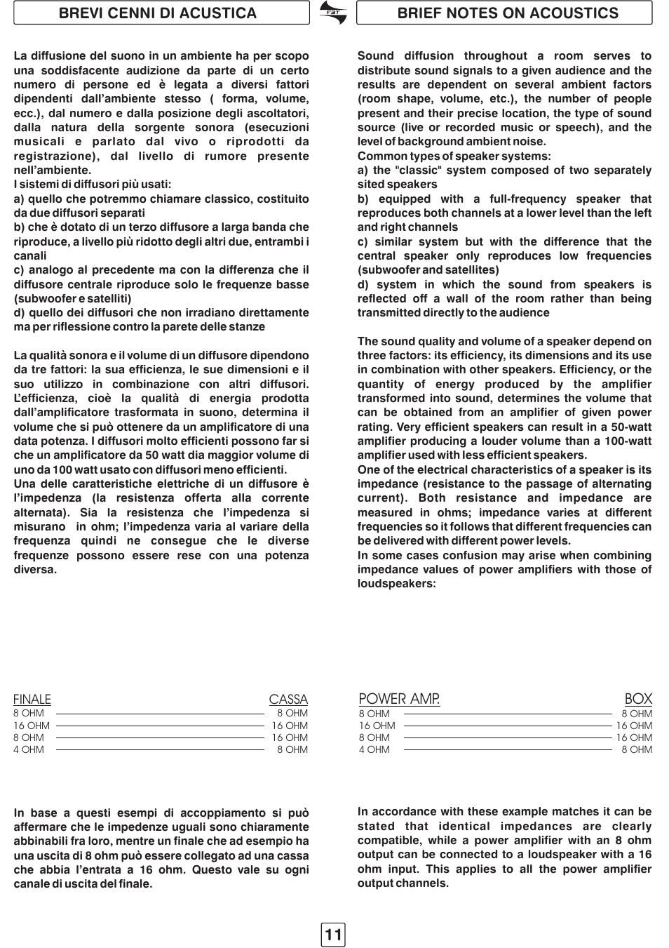 Power amp | FBT STUDIO pro91 User Manual | Page 13 / 16
