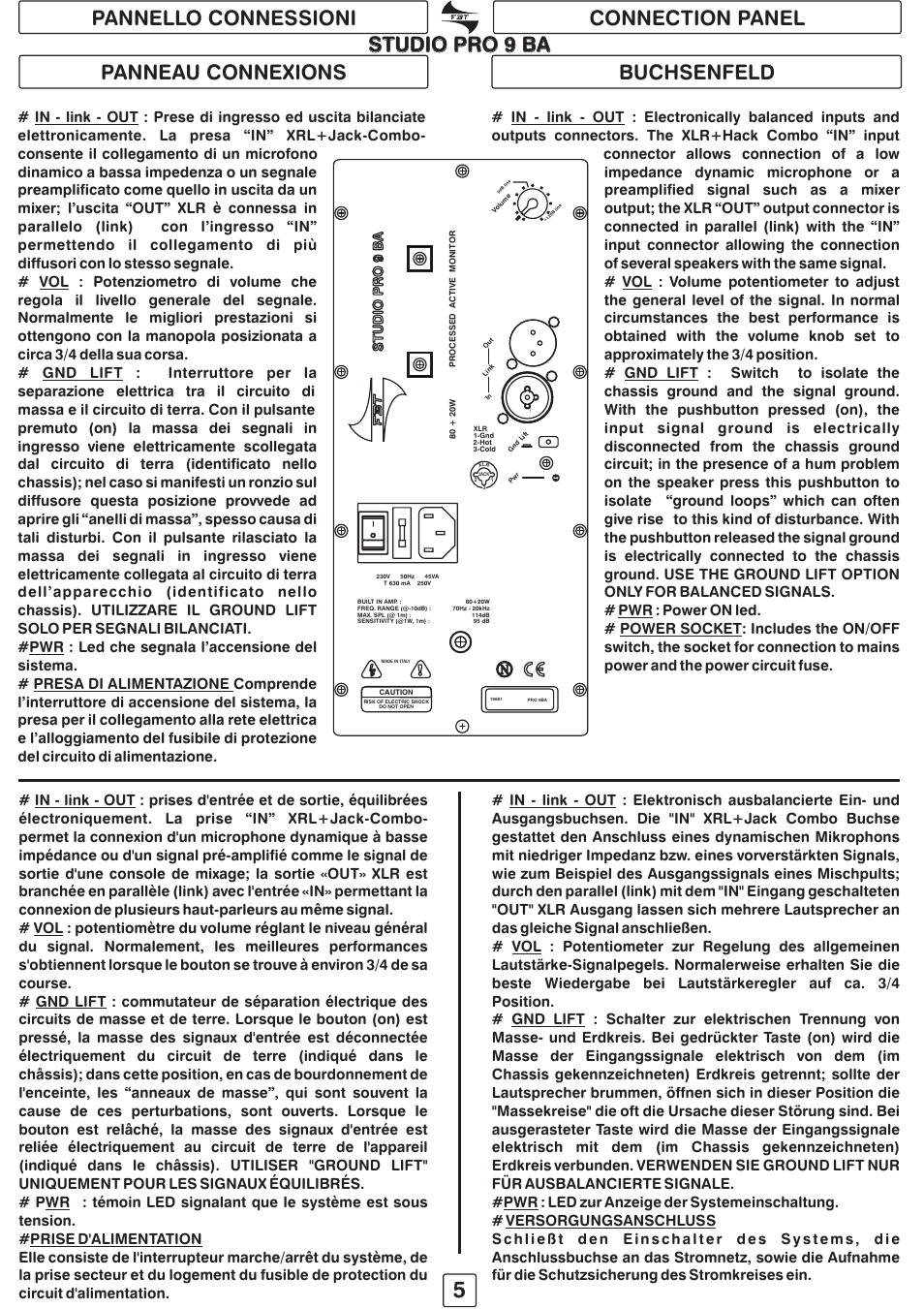 Studio pro 9 ba | FBT STUDIO pro91 User Manual | Page 7 / 16