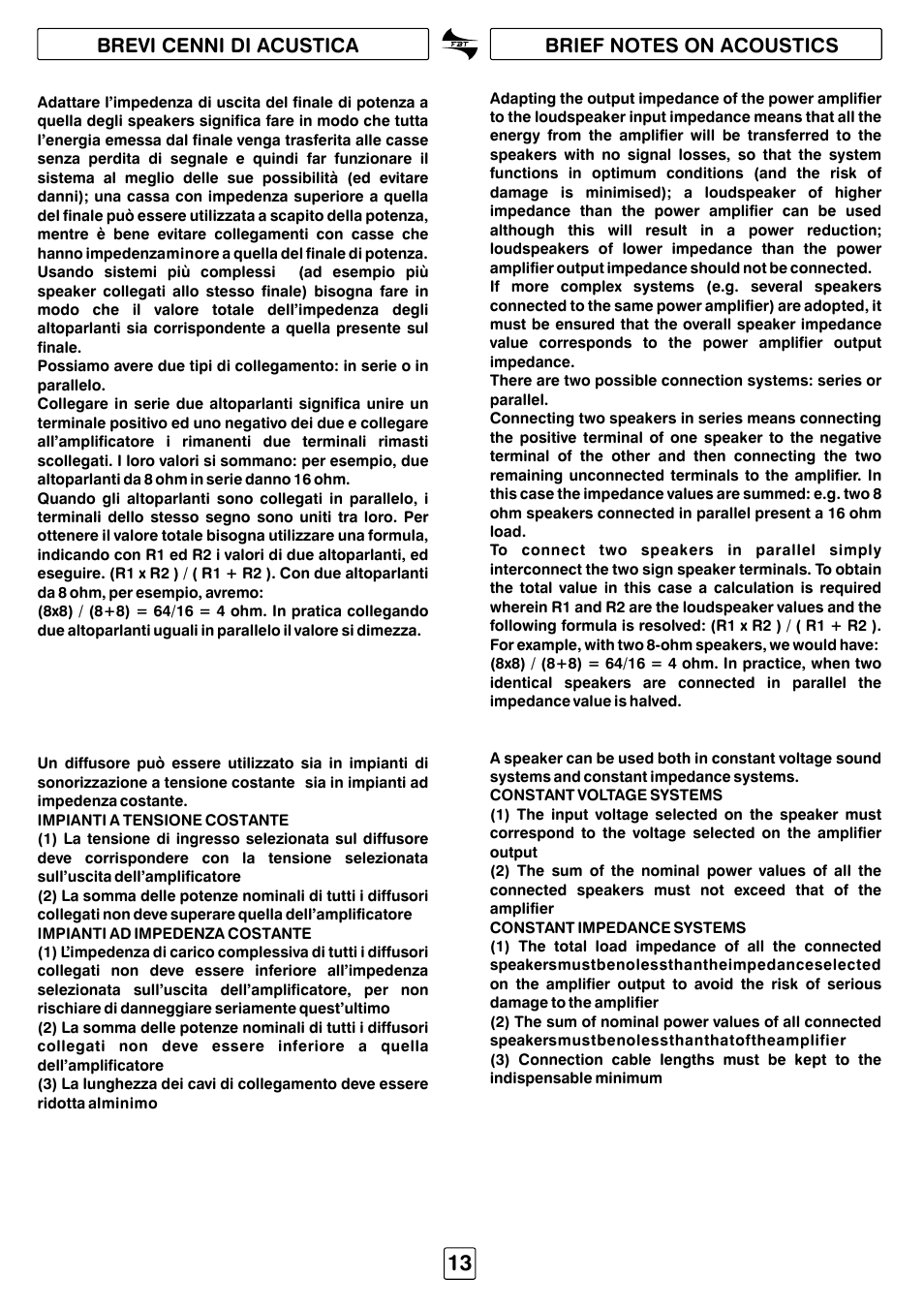 FBT STUDIO pro141 User Manual | Page 15 / 16